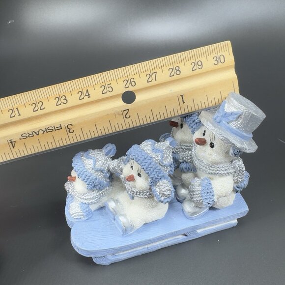 1999 The Encore Group The Sleigh Ride Snow Buddies Resin Figurine Decor Snowman - Picture 4 of 12